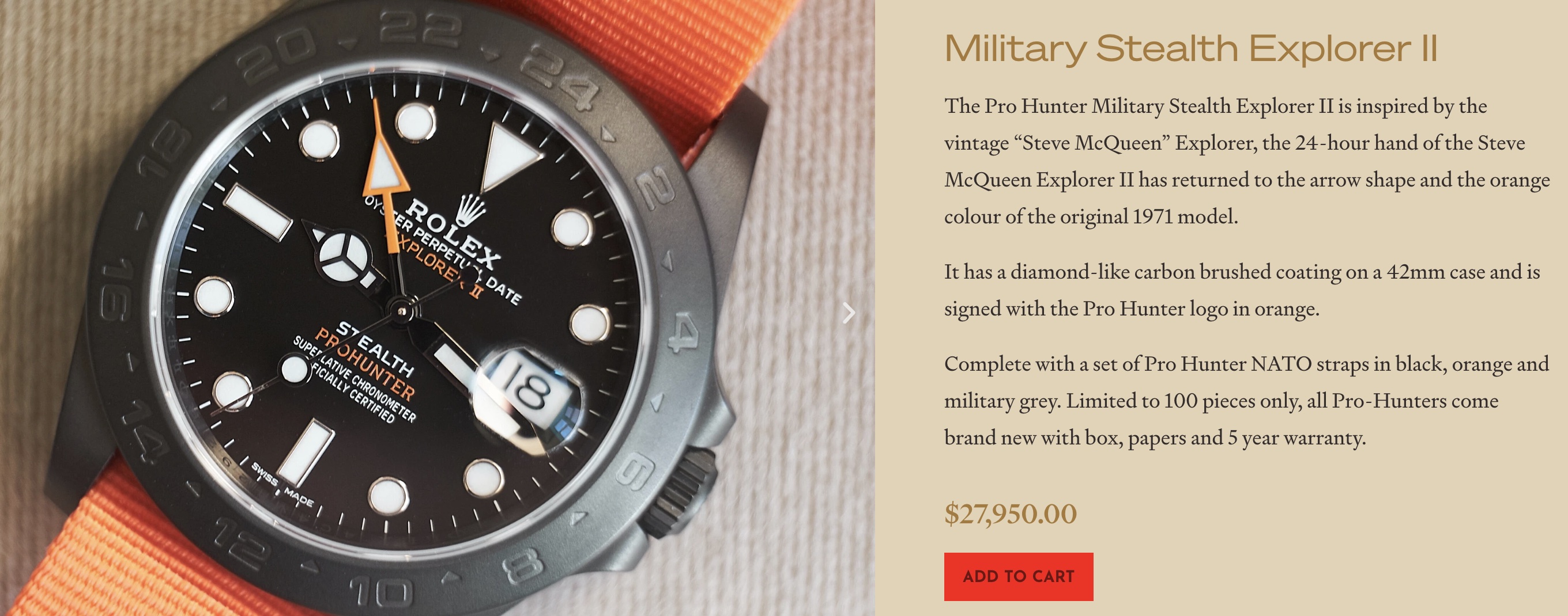 Alex Karp with the Rolex Pro Hunter Military Stealth Explorer II