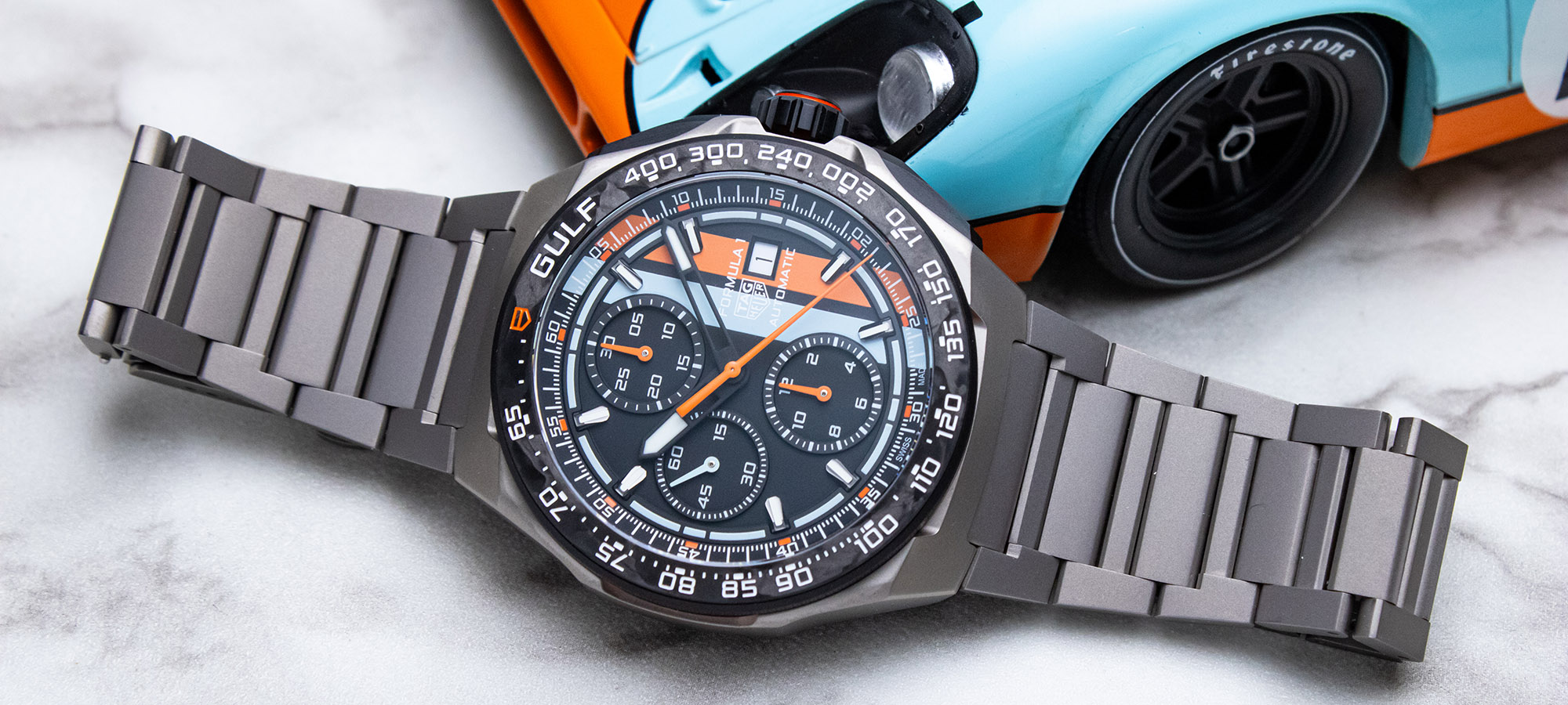 TAG Heuer Brings Gulf Livery to the Formula 1 Automatic Chronograph